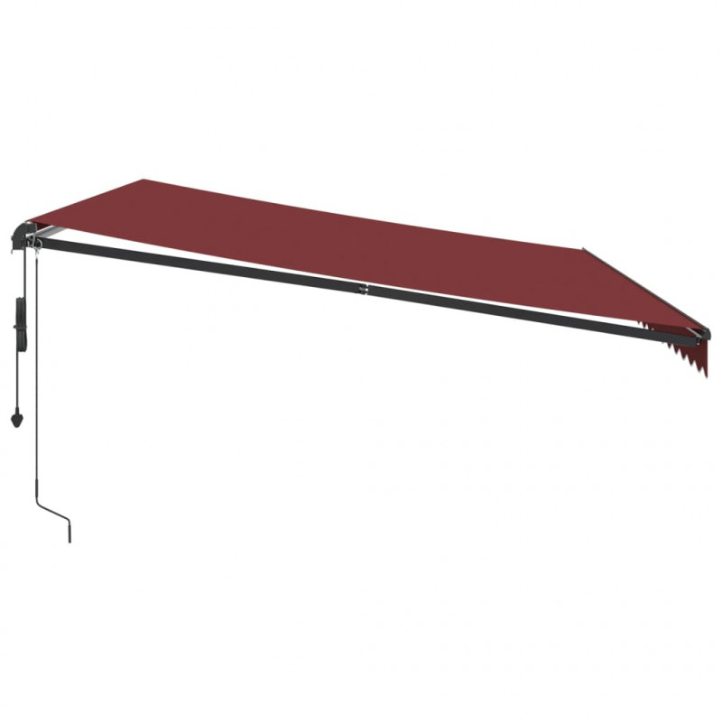Automatycznie zwijana markiza z LED, burgundowa, 500x350 cm