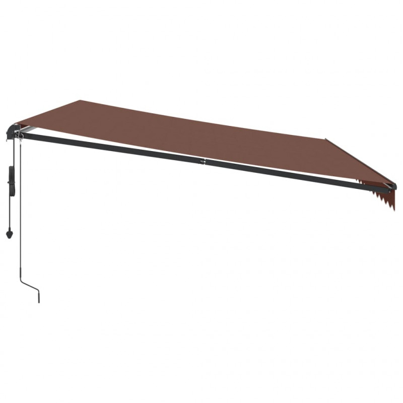 Automatycznie zwijana markiza z LED, brązowa, 500x350 cm