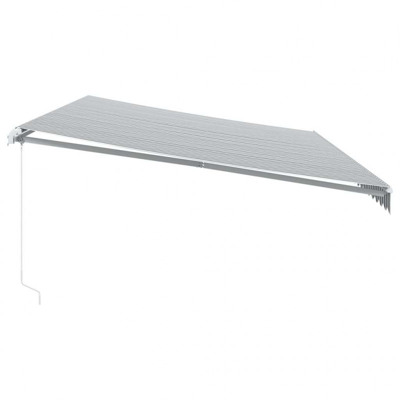 Ręcznie zwijana markiza z LED, antracytowo-biała, 600x300 cm