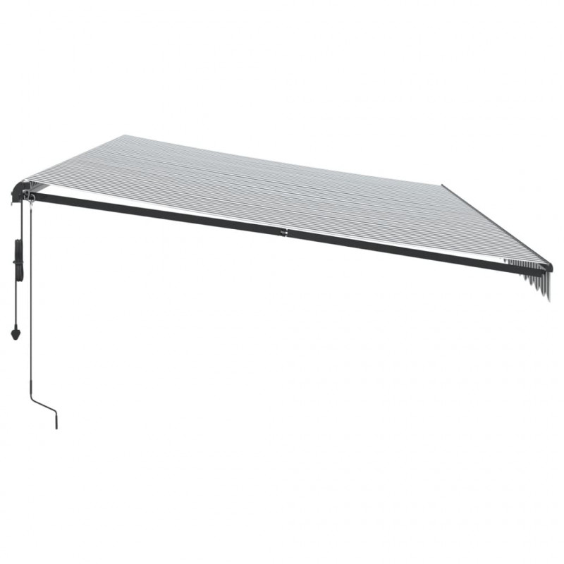 Automatyczna markiza z LED, antracytowo-biała, 600x350 cm