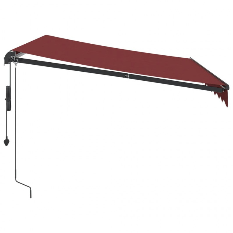 Automatycznie zwijana markiza z LED, burgundowa, 300x250 cm