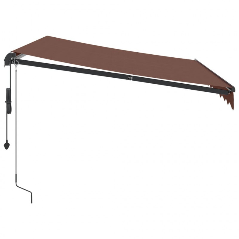 Automatycznie zwijana markiza z LED, brązowa, 300x250 cm
