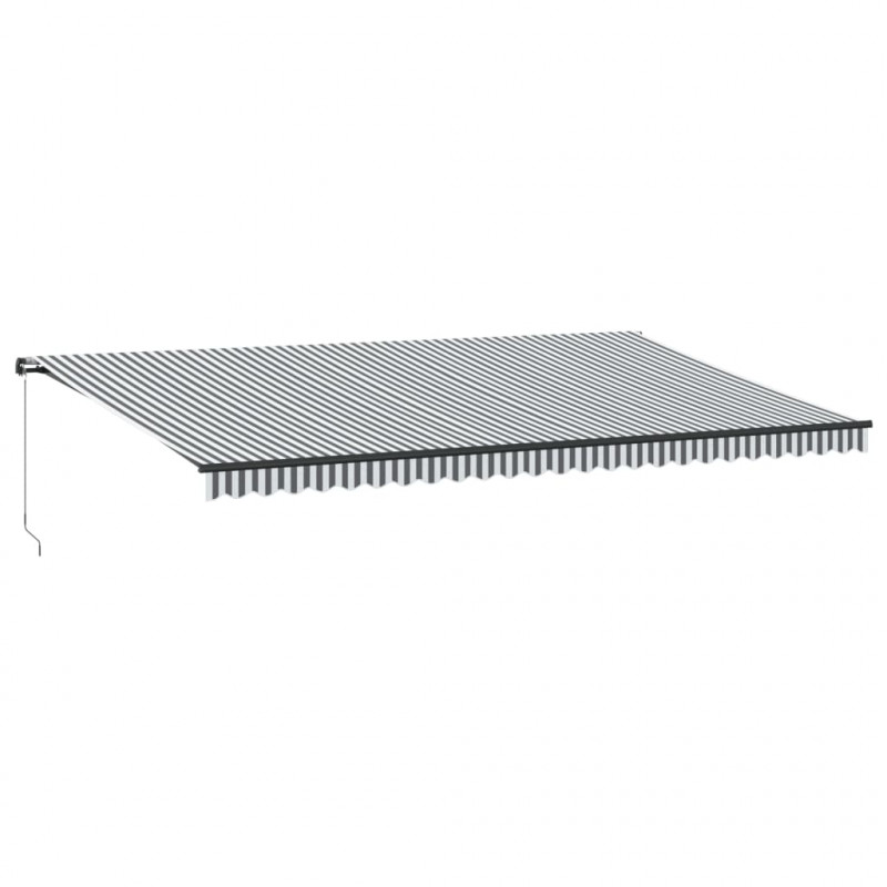 Ręcznie zwijana markiza z LED, antracytowo-biała, 600x300 cm