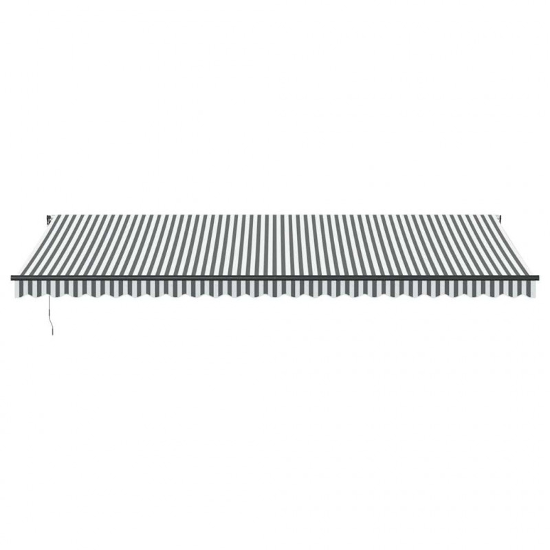 Ręcznie zwijana markiza z LED, antracytowo-biała, 600x300 cm