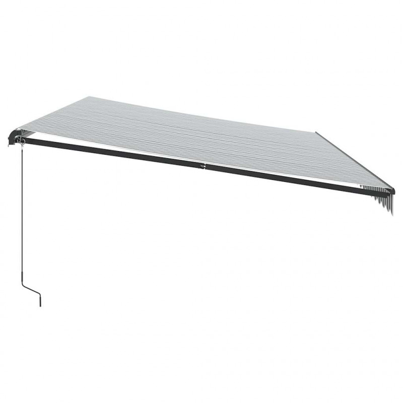 Ręcznie zwijana markiza z LED, antracytowo-biała, 600x300 cm