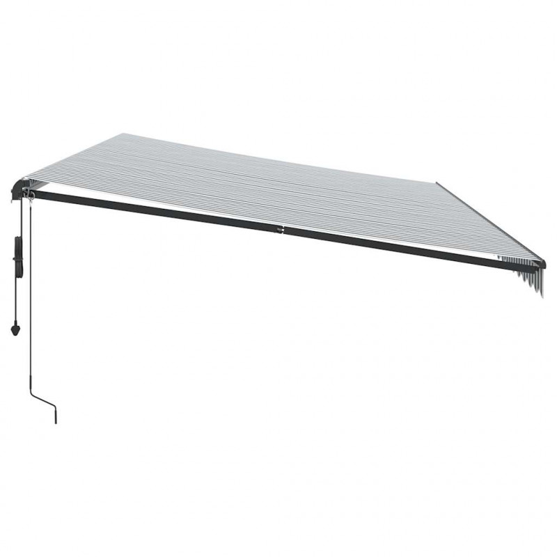 Automatyczna markiza z LED, antracytowo-biała, 600x300 cm