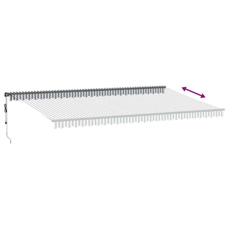 Automatyczna markiza z LED, antracytowo-biała, 600x300 cm