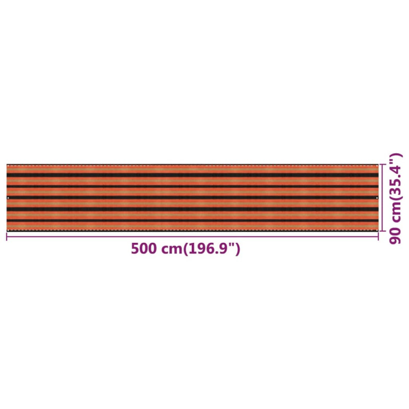 Parawan balkonowy, wielokolorowy, 90x500 cm, HDPE
