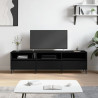 Szafka pod TV, czarna, 150x30x44,5 cm, materiał drewnopochodny