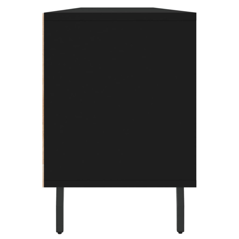 Szafka pod TV, czarna, 150x30x44,5 cm, materiał drewnopochodny
