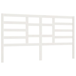 Wezgłowie łóżka, białe, 206x4x104 cm, lite drewno sosnowe