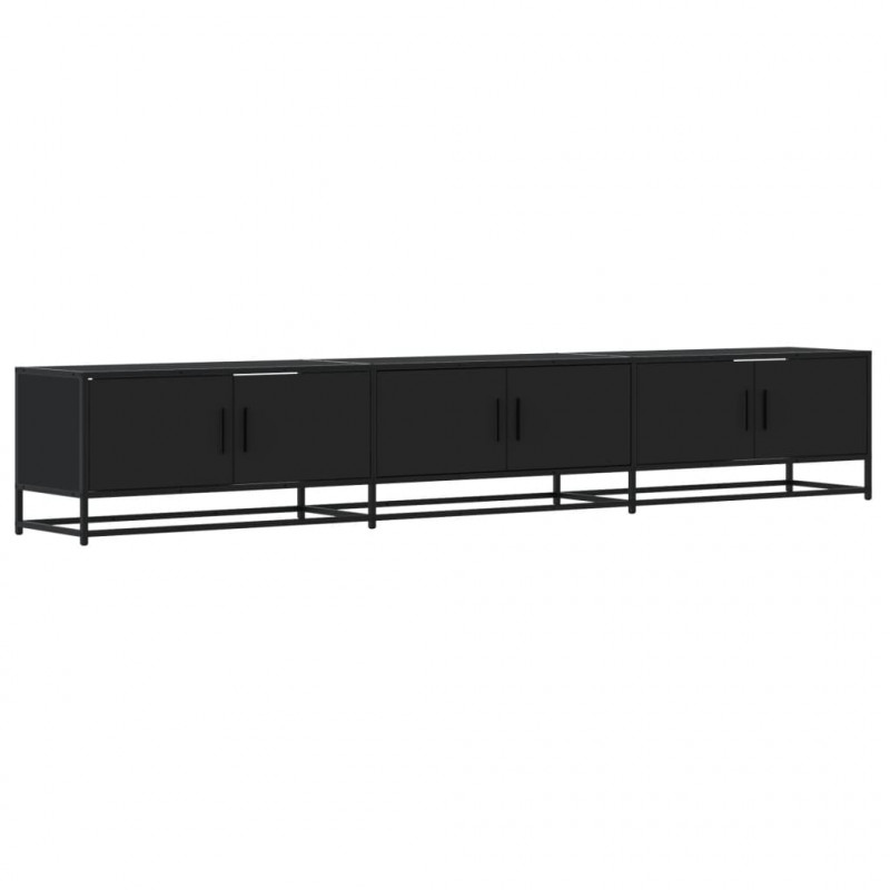 Szafka pod TV, czarna, 240x35x41 cm, materiał drewnopochodny