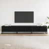 Szafka pod TV, czarna, 240x35x41 cm, materiał drewnopochodny