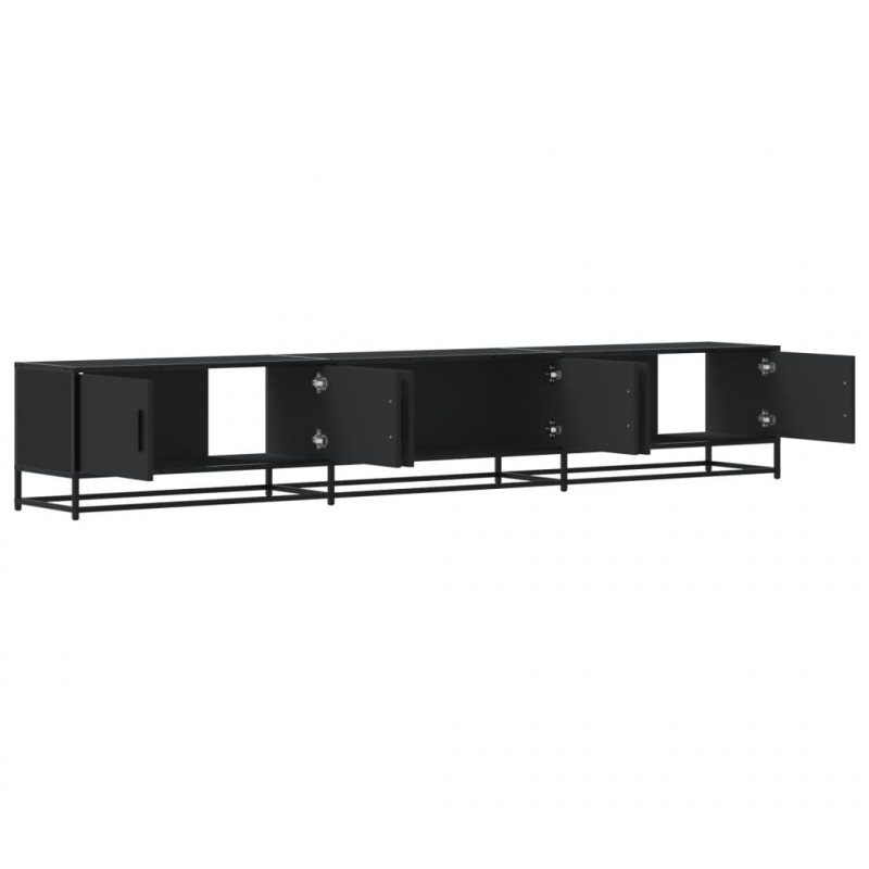 Szafka pod TV, czarna, 240x35x41 cm, materiał drewnopochodny