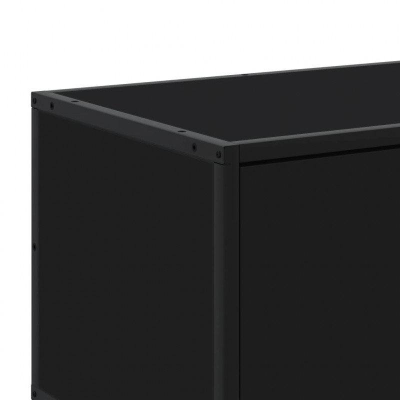 Szafka pod TV, czarna, 240x35x41 cm, materiał drewnopochodny