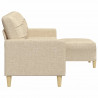 3-osobowa sofa z podnóżkiem, kremowa, 210 cm, tkaniną