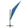 4-poziomowy parasol na aluminiowym słupku, niebieski 250x250 cm