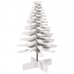 Drewniana choinka do udekorowania, biała, 100 cm, sosnowa