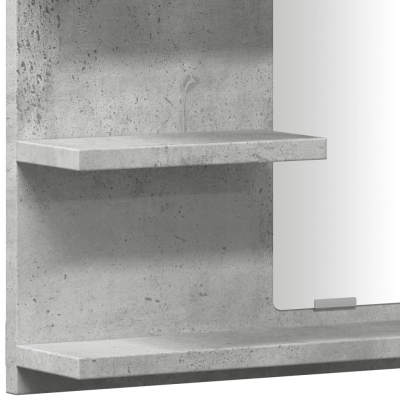 Szafka łazienkowa z lustrem, szarość betonu, 60x10,5x45 cm