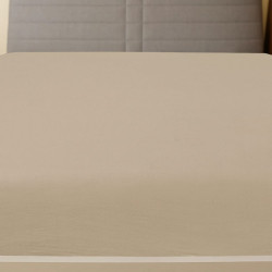 Prześcieradło, taupe, 90x200 cm, dżersej bawełniany