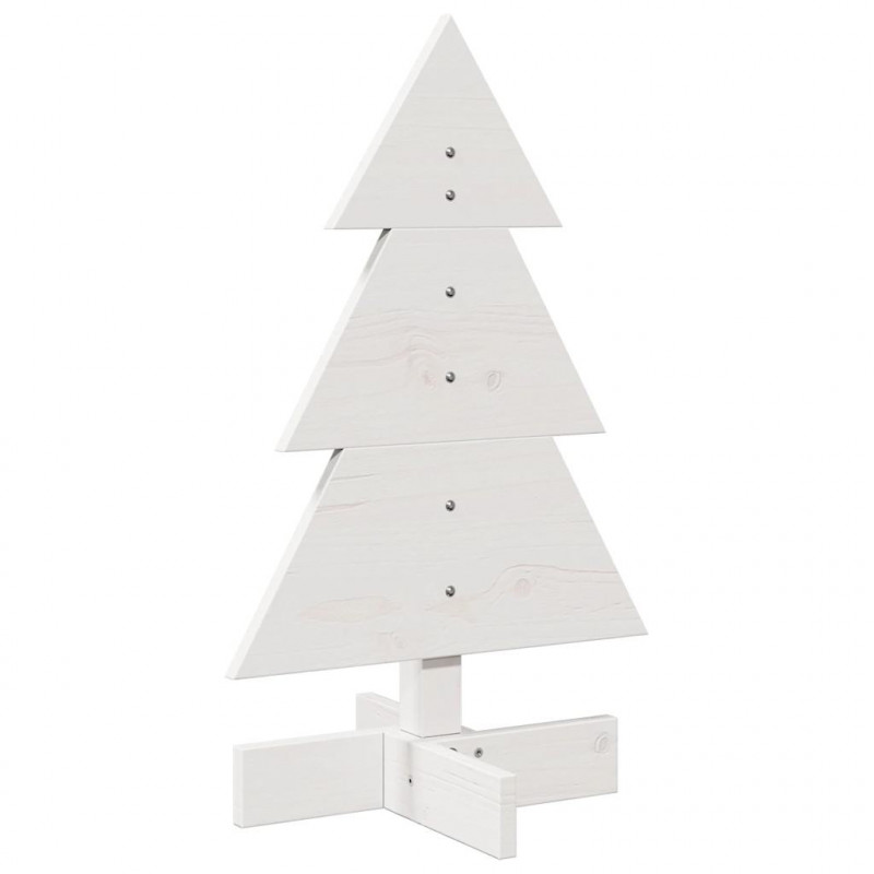 Drewniana choinka do udekorowania, biała, 60 cm, sosnowa