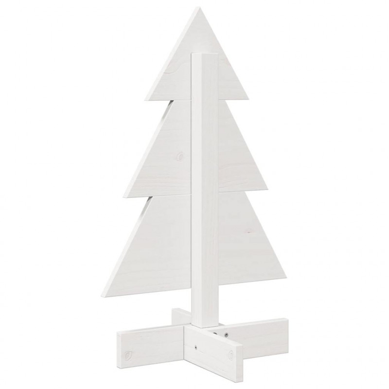 Drewniana choinka do udekorowania, biała, 60 cm, sosnowa