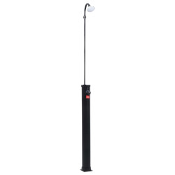 Ogrodowy prysznic solarny, czarny, 215 cm, 8 L