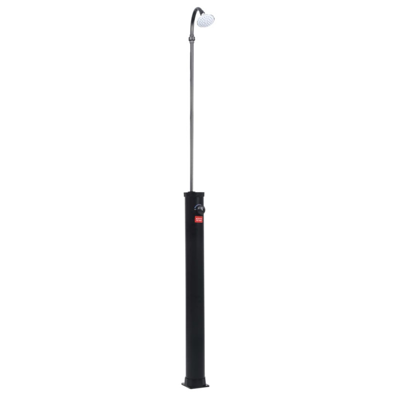 Ogrodowy prysznic solarny, czarny, 215 cm, 8 L