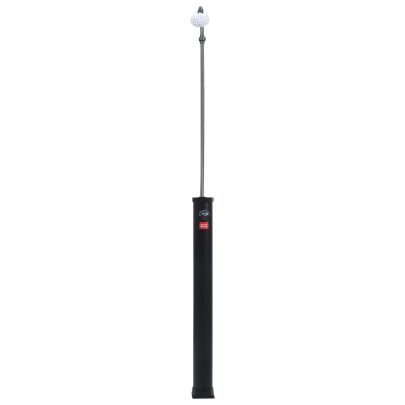 Ogrodowy prysznic solarny, czarny, 215 cm, 8 L