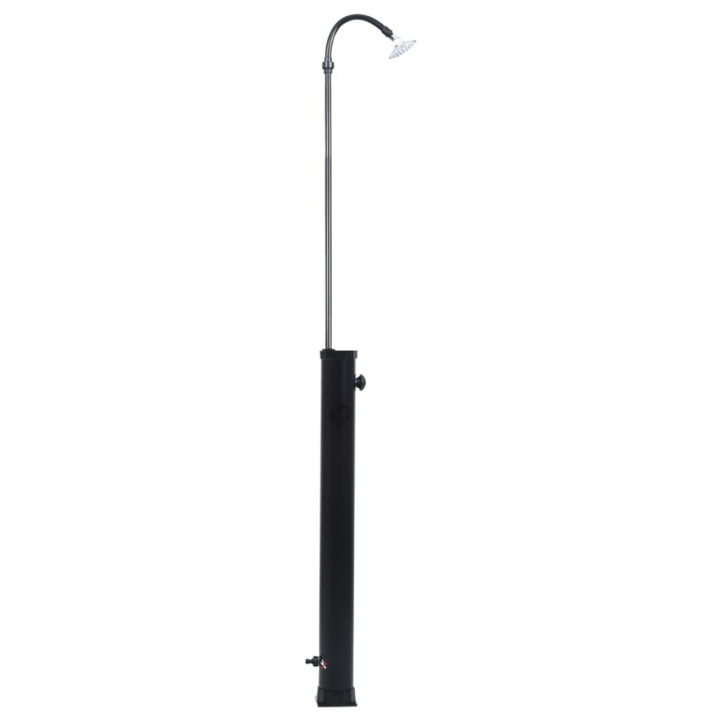 Ogrodowy prysznic solarny, czarny, 215 cm, 8 L