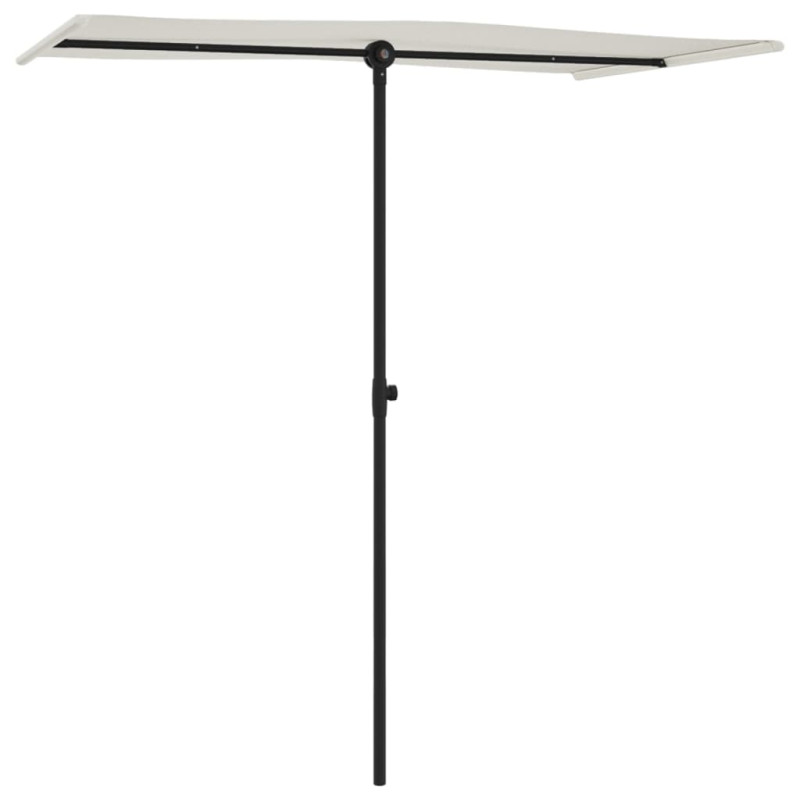 Parasol ogrodowy na aluminiowym słupku, 180x110 cm, piaskowy