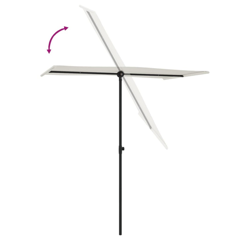 Parasol ogrodowy na aluminiowym słupku, 180x110 cm, piaskowy