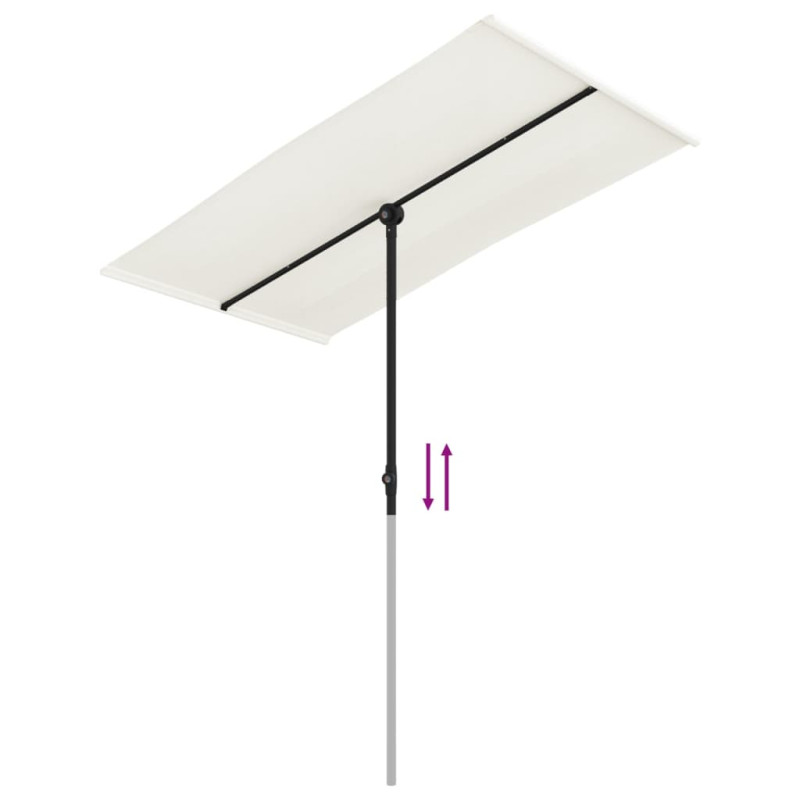 Parasol ogrodowy na aluminiowym słupku, 180x110 cm, piaskowy