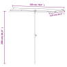 Parasol ogrodowy na aluminiowym słupku, 180x110 cm, piaskowy