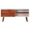 Szafka pod TV, 110x35x50 cm, lite drewno akacjowe i MDF