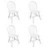 Krzesła jadalniane, 4 szt., białe, lite drewno kauczukowca