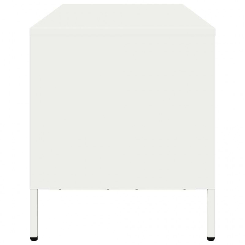 Szafka RTV, biała, 101,5x39x43,5 cm, stal walcowana na zimno