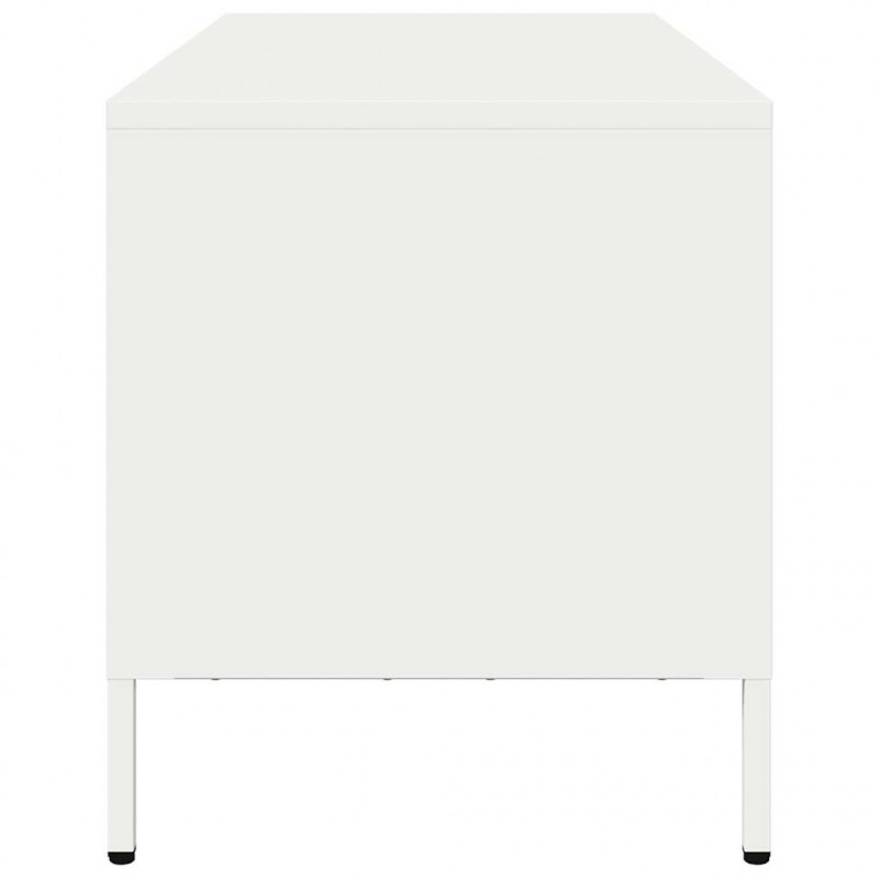 Szafka RTV, biała, 101,5x39x43,5 cm, stal walcowana na zimno