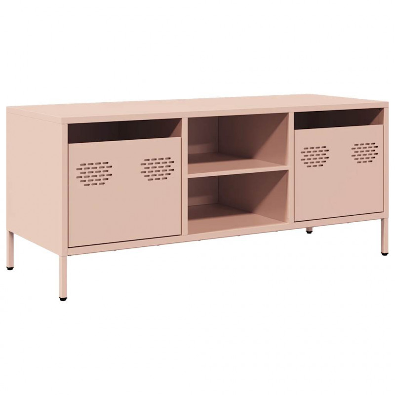 Szafka RTV, różowa, 101,5x39x43,5 cm, stal walcowana na zimno
