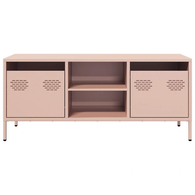 Szafka RTV, różowa, 101,5x39x43,5 cm, stal walcowana na zimno
