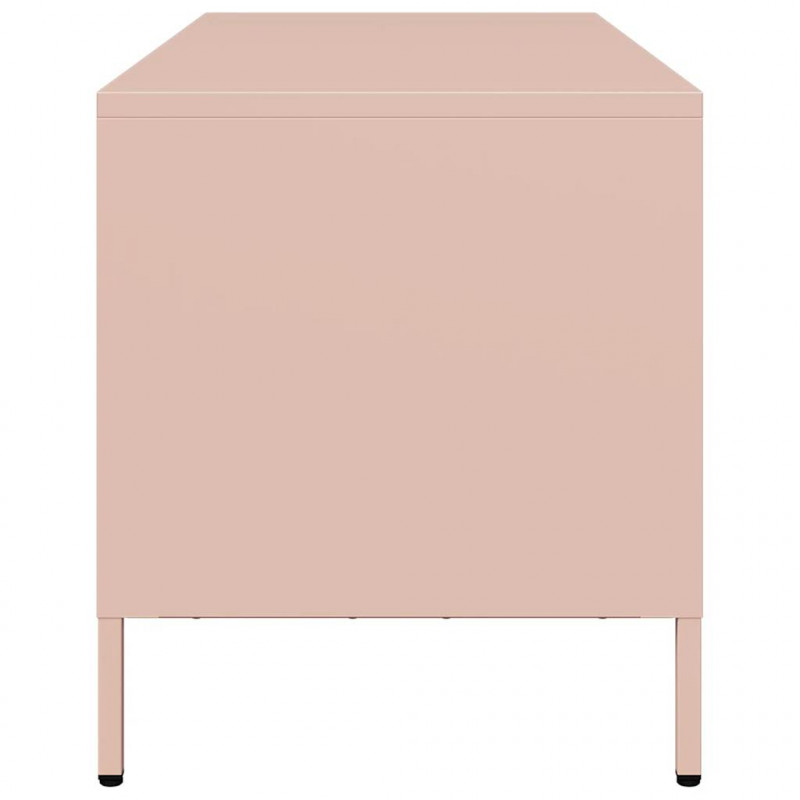 Szafka RTV, różowa, 101,5x39x43,5 cm, stal walcowana na zimno