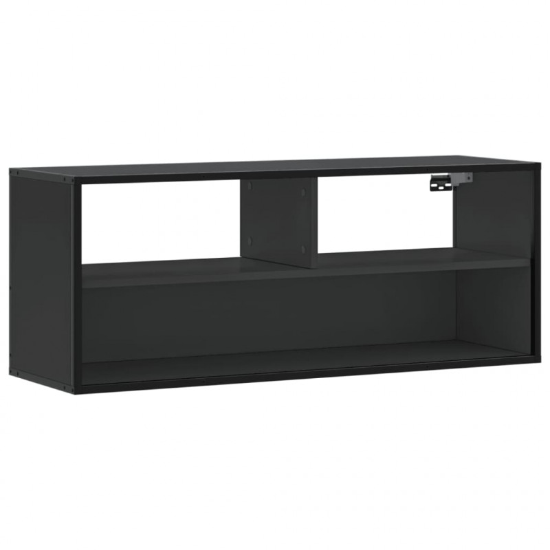 Szafka pod TV, czarna, 100x31x39,5 cm, materiał drewnopochodny