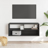 Szafka pod TV, czarna, 100x31x39,5 cm, materiał drewnopochodny