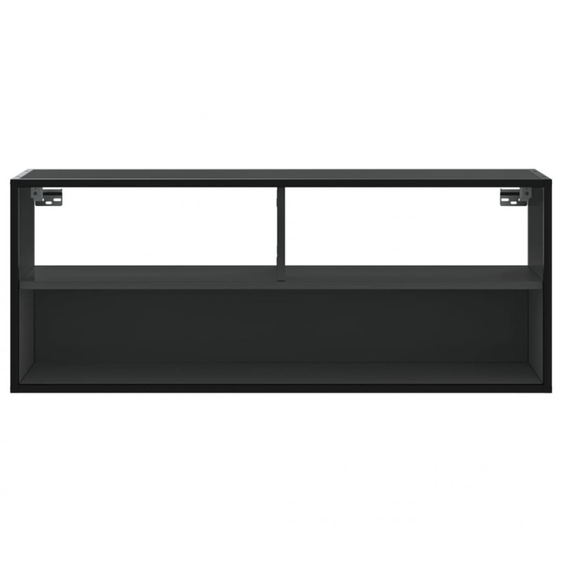 Szafka pod TV, czarna, 100x31x39,5 cm, materiał drewnopochodny