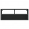 Szafka pod TV, czarna, 100x31x39,5 cm, materiał drewnopochodny