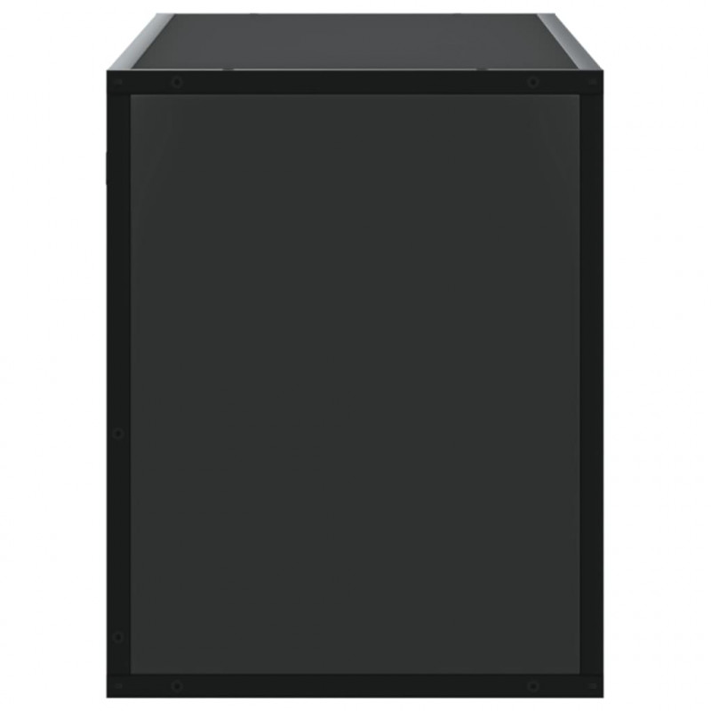 Szafka pod TV, czarna, 100x31x39,5 cm, materiał drewnopochodny