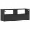 Szafka pod TV, czarna, 100x31x39,5 cm, materiał drewnopochodny