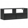 Szafka pod TV, czarna, 100x31x39,5 cm, materiał drewnopochodny