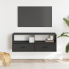 Szafka pod TV, czarna, 100x31x39,5 cm, materiał drewnopochodny