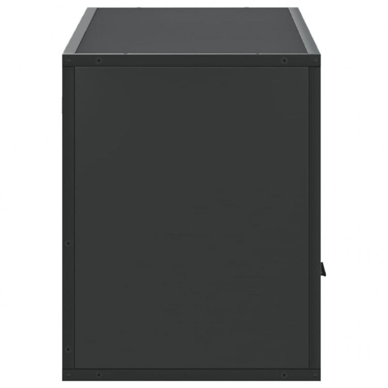 Szafka pod TV, czarna, 100x31x39,5 cm, materiał drewnopochodny